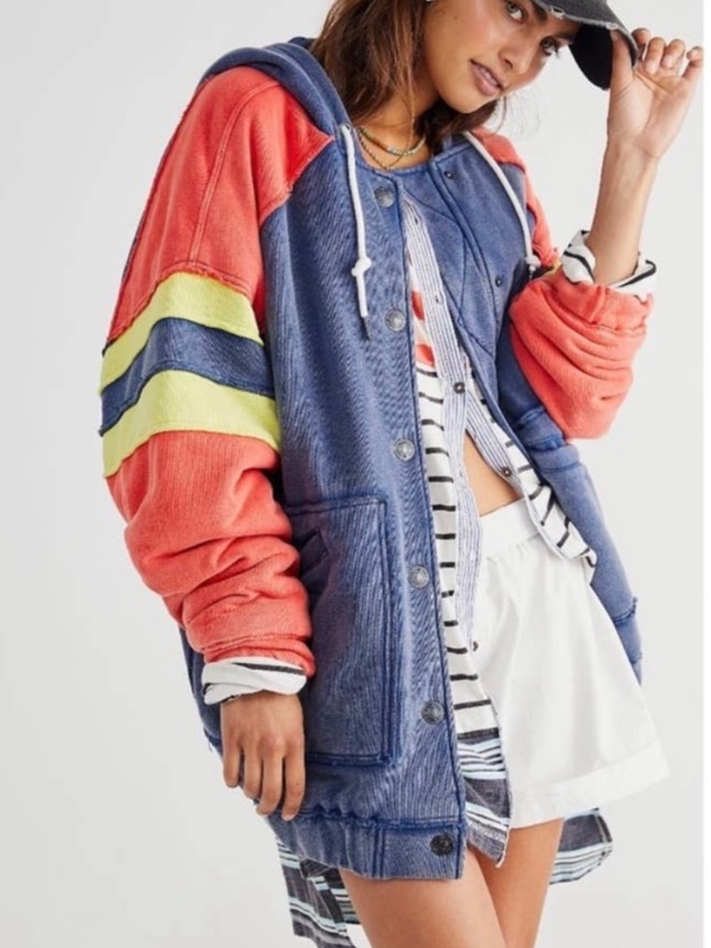 Free People We The Free Jianna Varsity Bomber Jacket large RARE